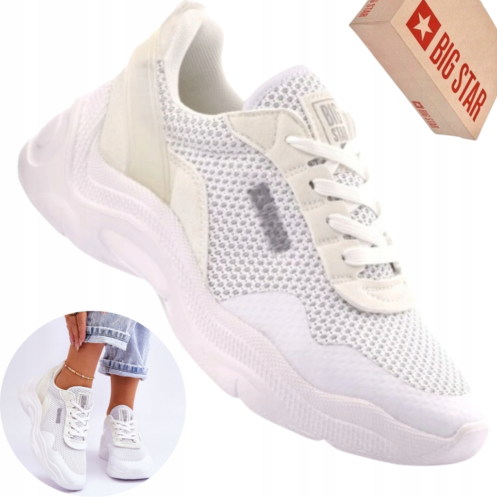 Big Star Damskie Sneakersy LL274A064 Białe Memory Foam Buty Sportowe