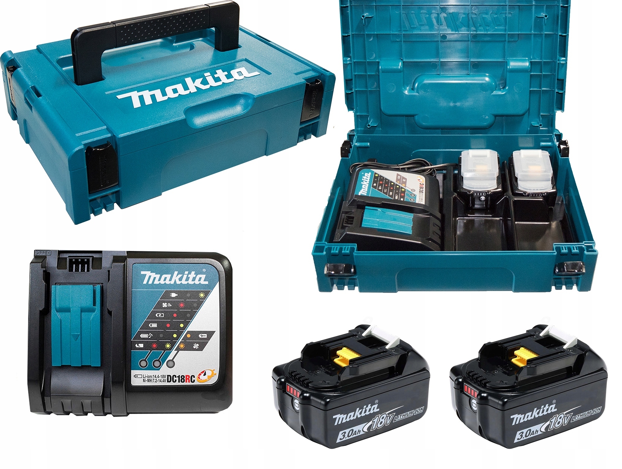 Akumulator Bateria BL1830B Makita Ładowarka DC18RC