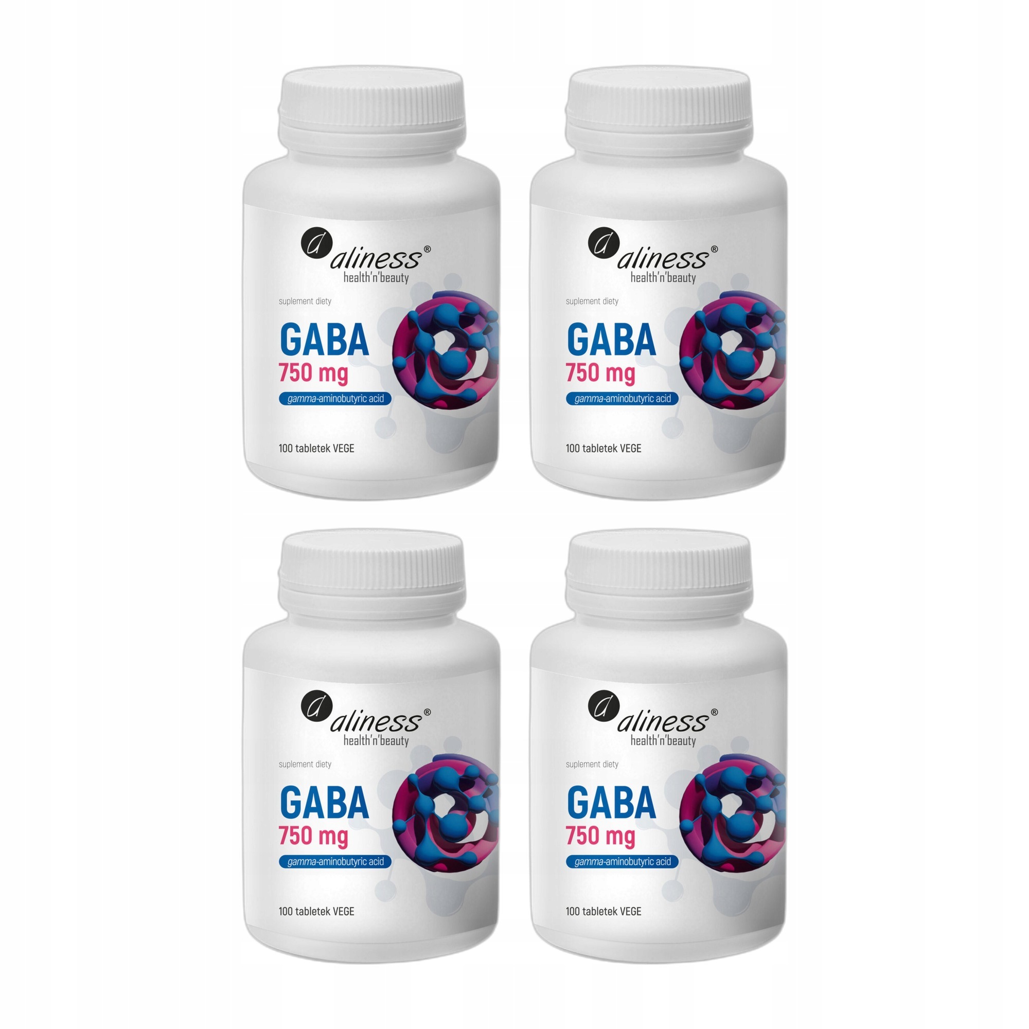 4x Aliness Gaba 750 mg 100 tablet s kyselinou gama-aminomáselnou