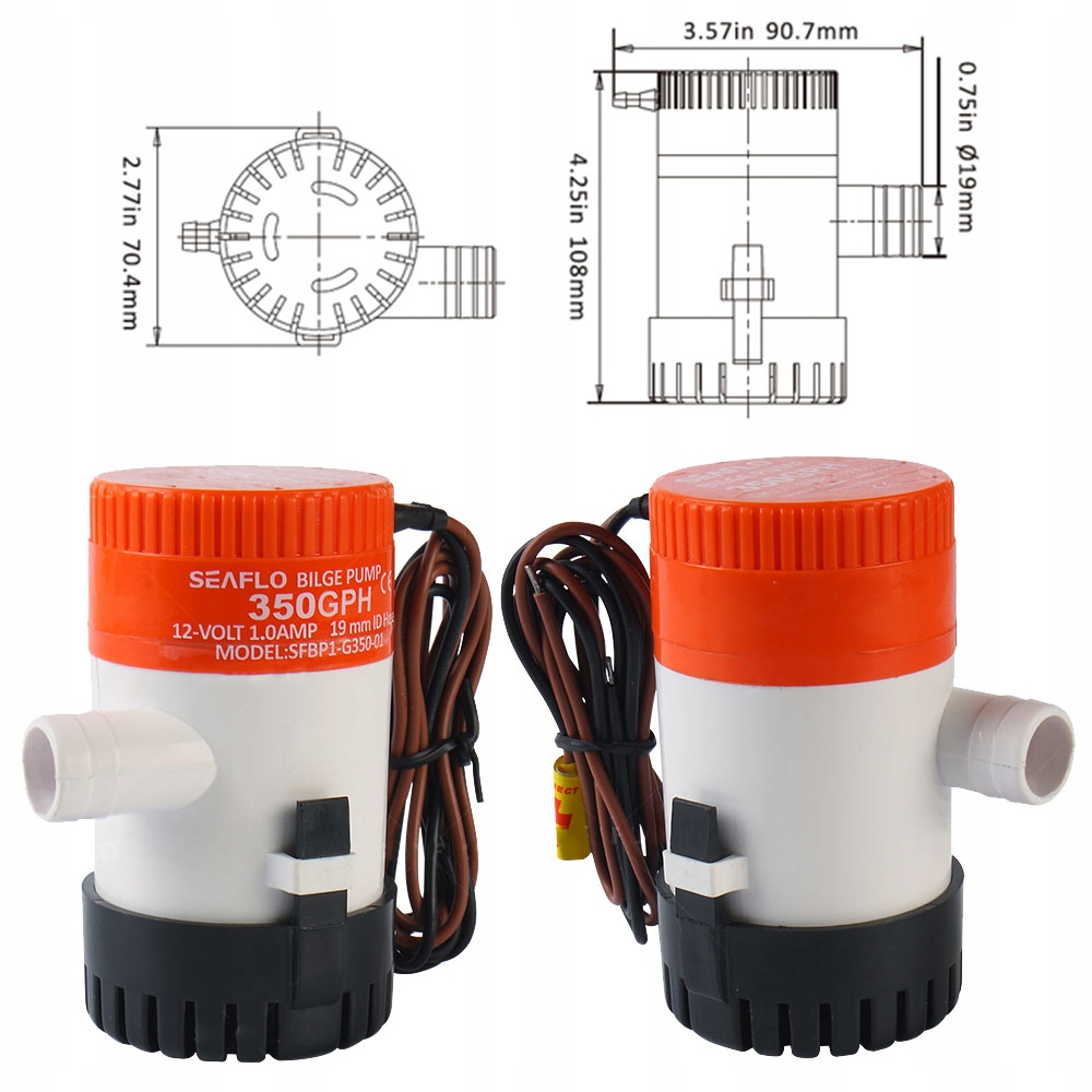 POMPA ZĘZOWA SEAFLO 350 GPH 22l/min 12V - 04079 Kod producenta 04079