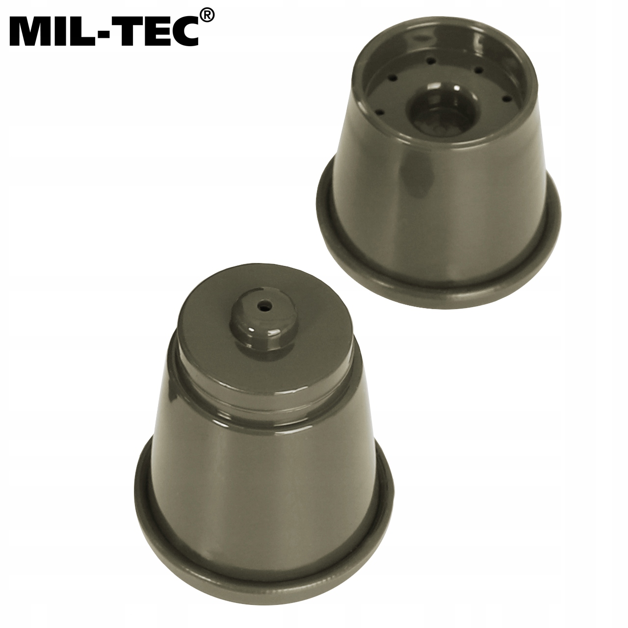 NACZYNIA TURYSTYCZNE ZESTAW DLA 4 OSÓB 26 CZĘŚCI MIL-TEC Camping Table OLIV Elementy zestawu kubek sztućce talerz