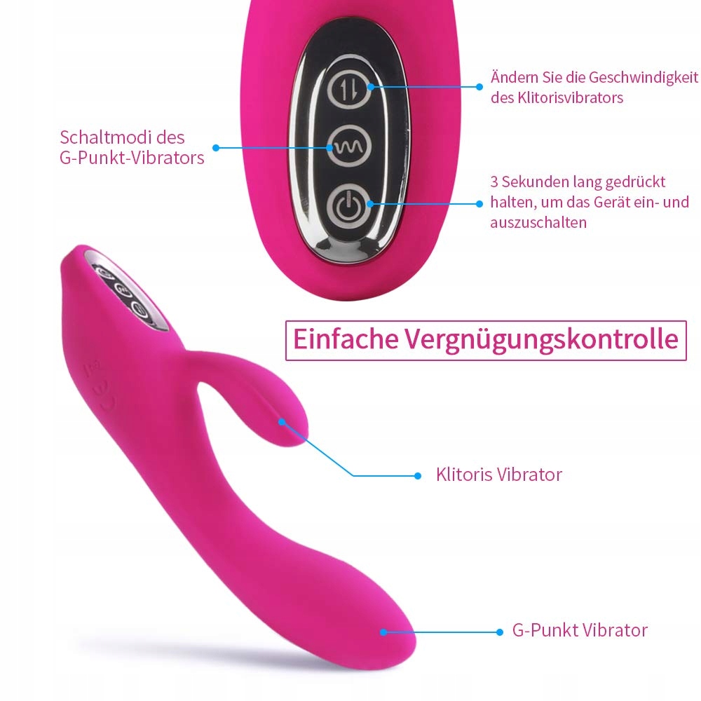 ADORIME Wibrator Silikonowy Królik Dla Kobiet i Par 7 Trybów Wibracji — miniatura 3