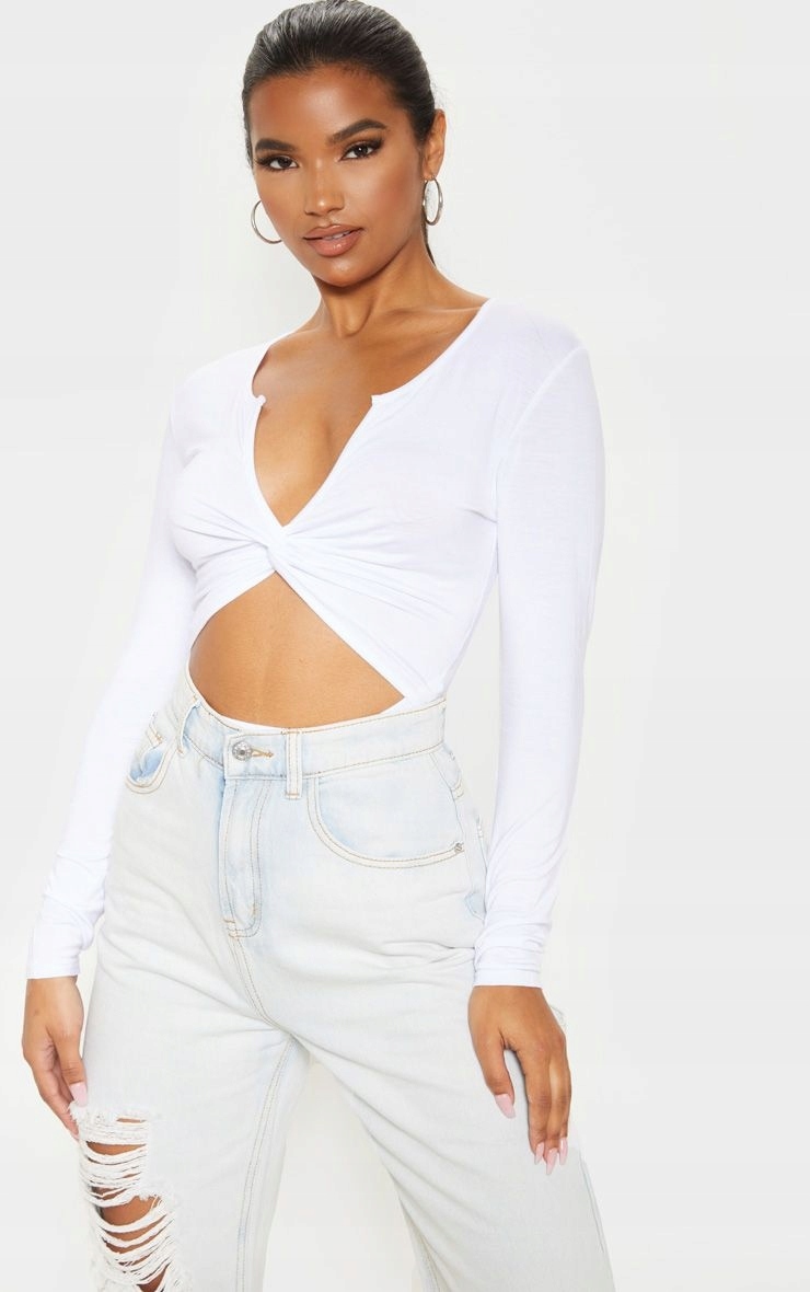 BIAŁE BODY Z WYCIĘCIAMI 38 Marka Prettylittlething
