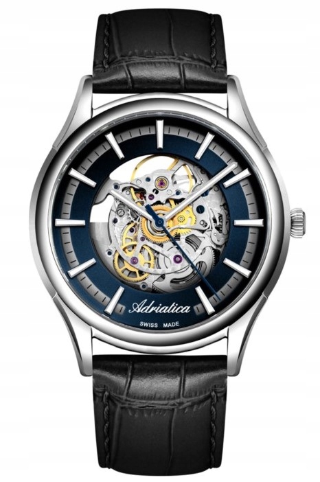 Nové Originální Pánské Hodinky skeleton Adriatica A8328.5215SA na opasku