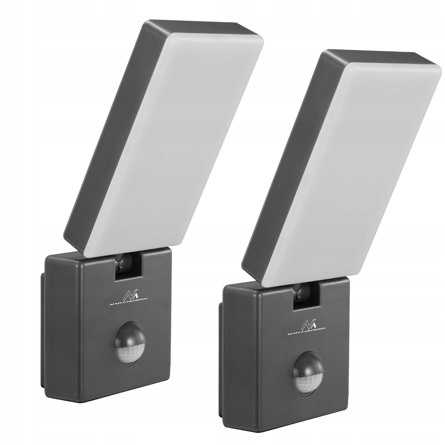 Led lampa se senzorem pohybu soumraku šedá 2 ks 10W IP65 800lm 4000K