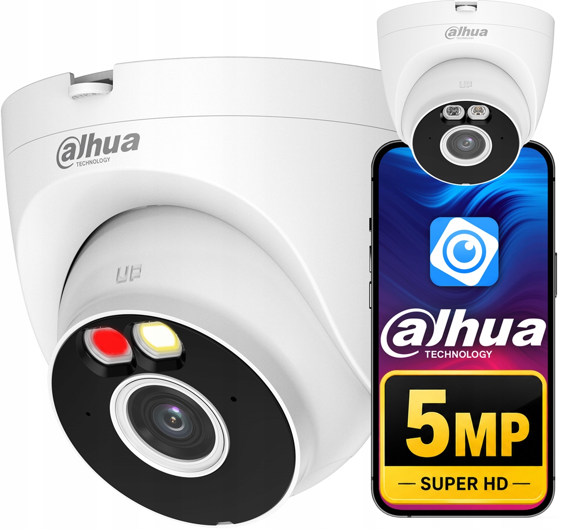 Wifi Kamera 5MP 3K Venkovní Full Color Dual Light Dahua T5A-PV Audio Dmss