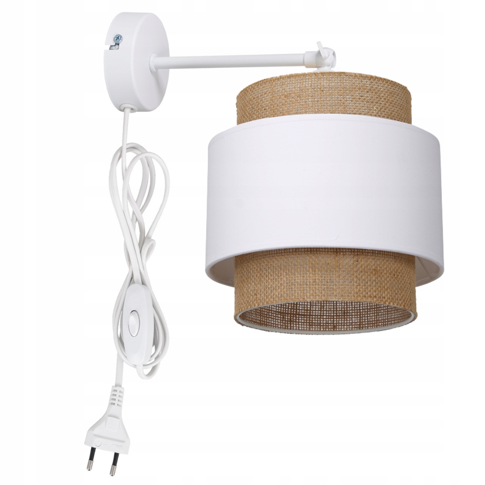 Nástěnná Lampa Boho Jutová S Vypínačem