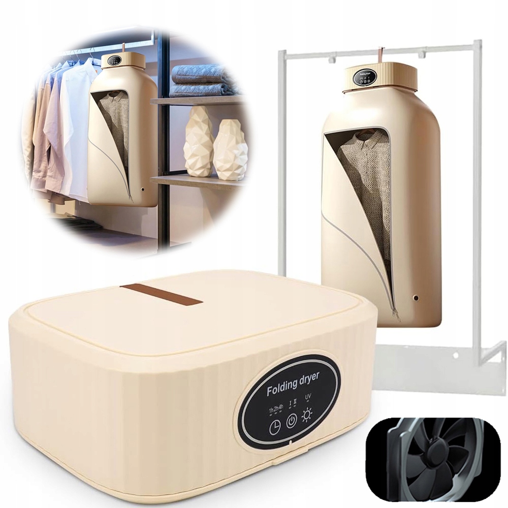 Levně Přenosná Elektrická Sušák Na Prádlo Turistická 600W Časovač Hák Trvanlivý