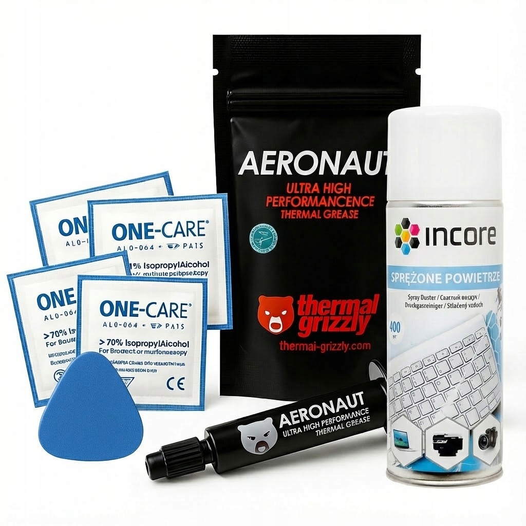 Pasta termoprzewodząca Thermal Grizzly Aeronaut + IPA + powietrze + gratis