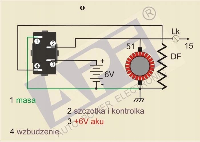 Elektroniczny regulator napięcia prądnicy 6v MZ ES, TS, ETZ Producent inny