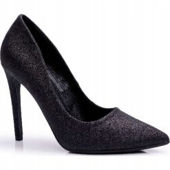 Černozlaté klasické lodičky kožené elegantní boty Sala 37