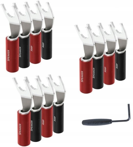 Audioquest SureGrip 100 Postříbřené vidlice pro reproduktory, sada 12 ks