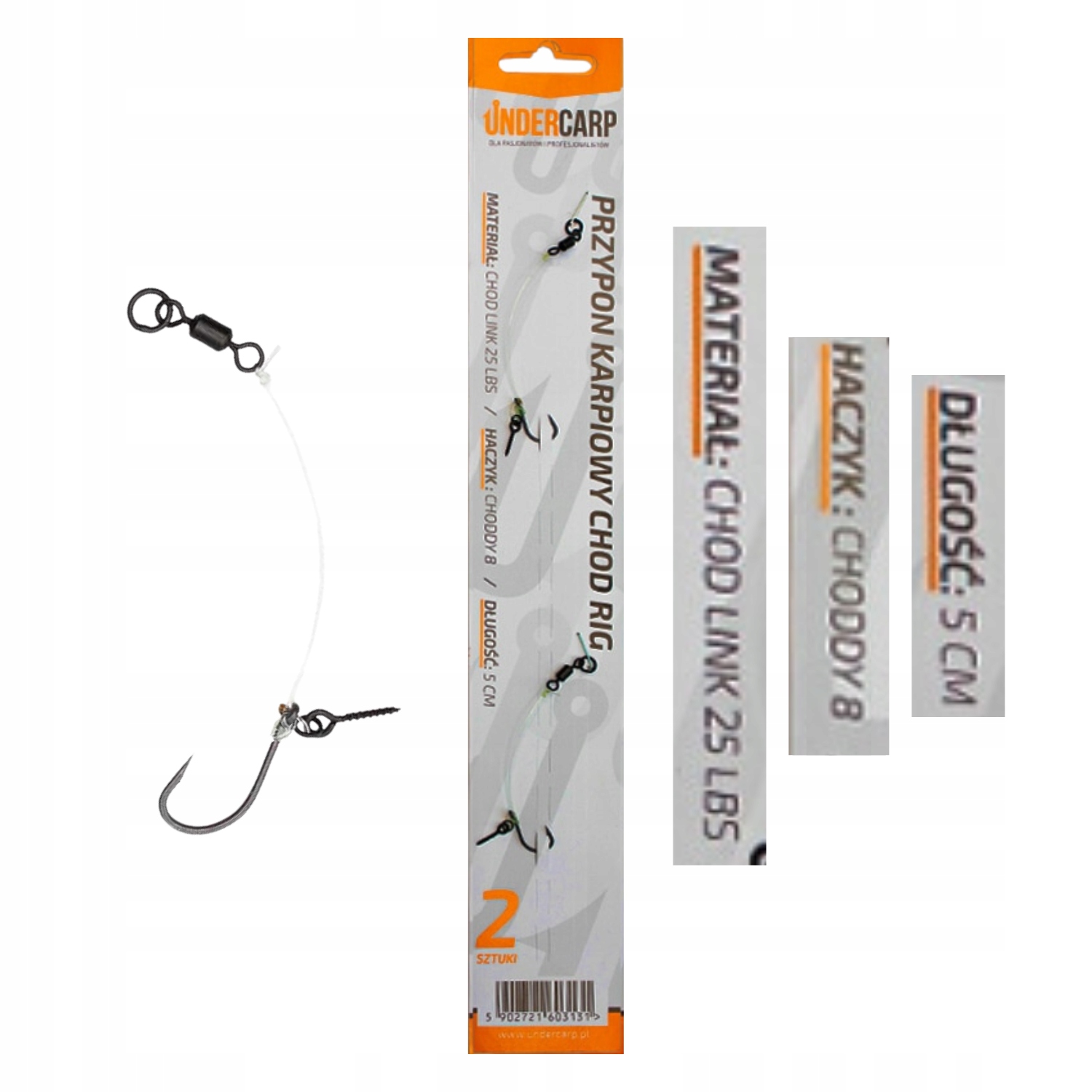 Gotowy Przypon Karpiowy Chod Rig Undercarp Rozmiar Haczyka 8