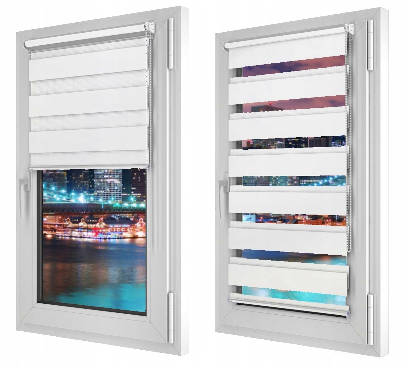 

Roleta biała Wymiar Modna kolory 46x220 Dzień Noc