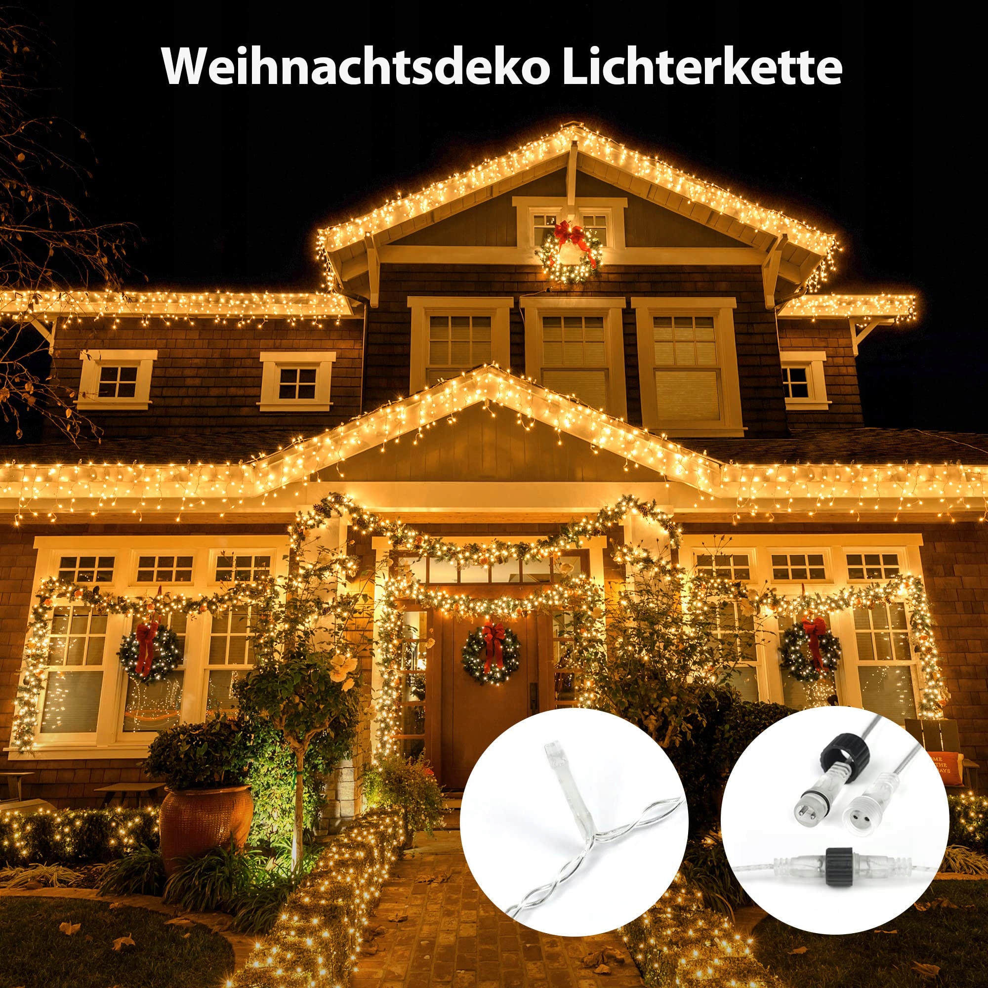 GYLEFY KURTYNA ŚWIETLNA LAMPKI ŚWIĄTECZNE ZEWNĘTRZNE IP65 TIMER 10M 400LED — miniatura 8