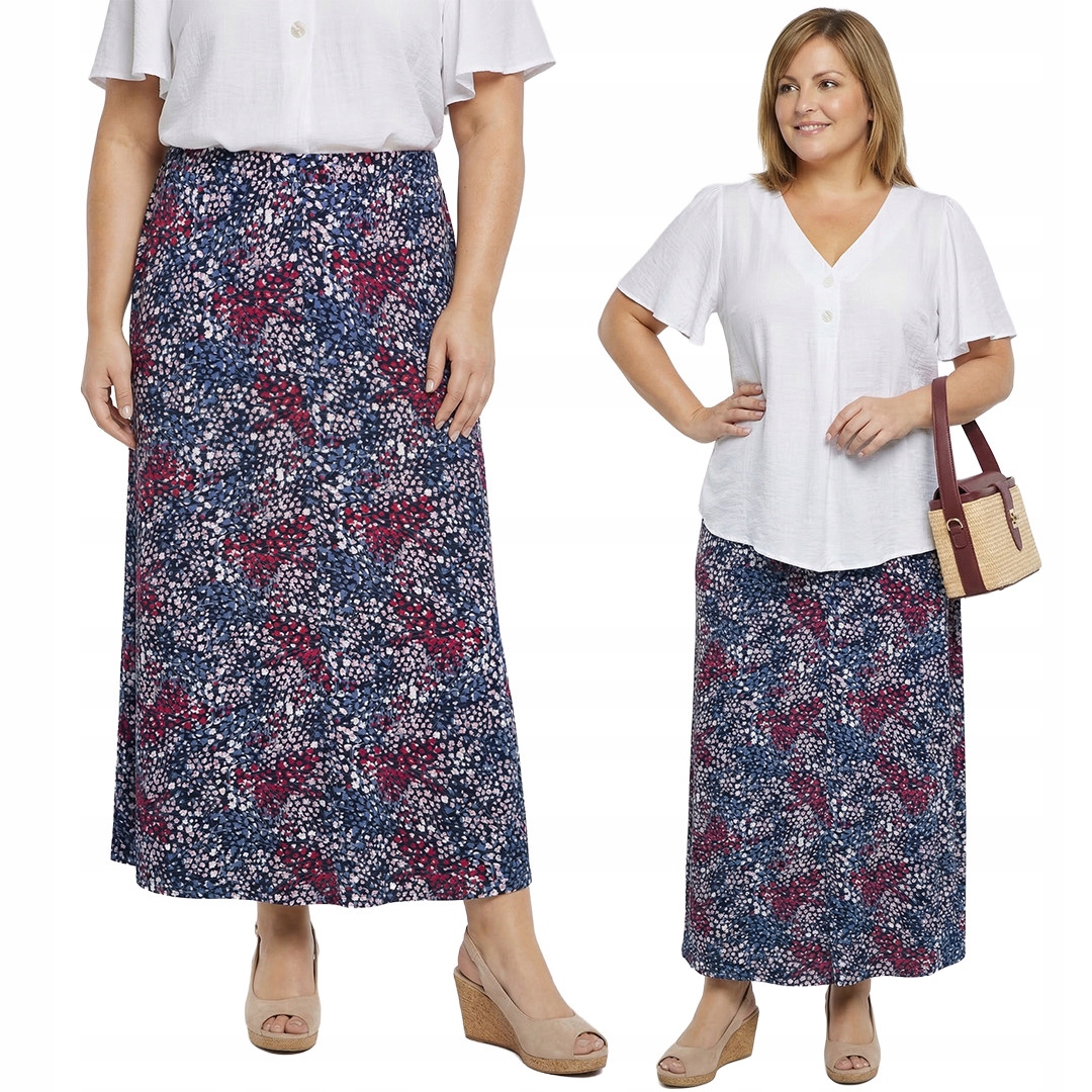 Sukně s modro-růžovými květy a velikostí velikost 58