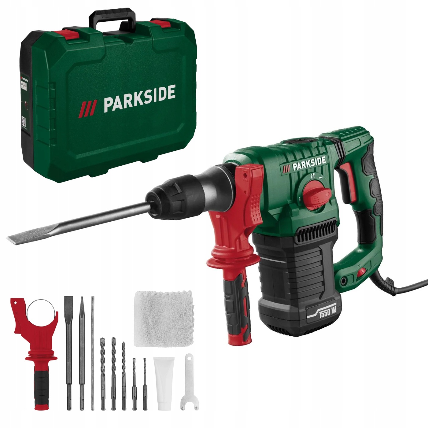 Vrtací Kladivo Parkside 1550 W Sds+ Sada Příklepové Kladivo Kufr