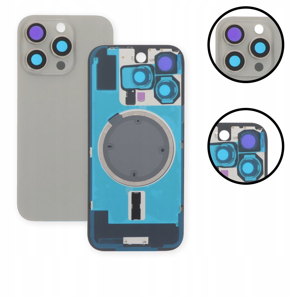 Tylna szyba, klapka baterii, panel tylny plecki iPhone 16 Pro Max, tytanowa