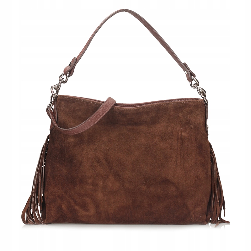 Dámská kabelka Prostorná městská stylová semišová Elegantní hnědá G98