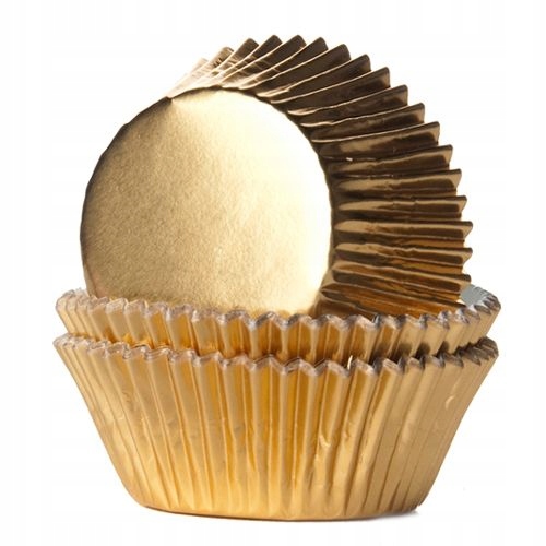 

Papilotki do muffinów foliowane Złote, 24 szt.