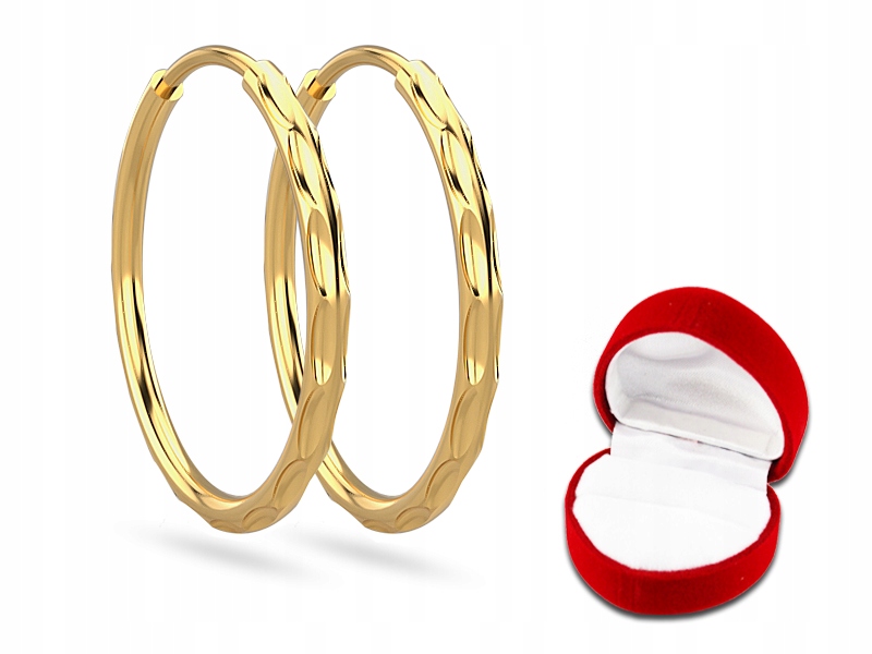 

Złote kolczyki koła diamentowane 20 mm Kreole 585