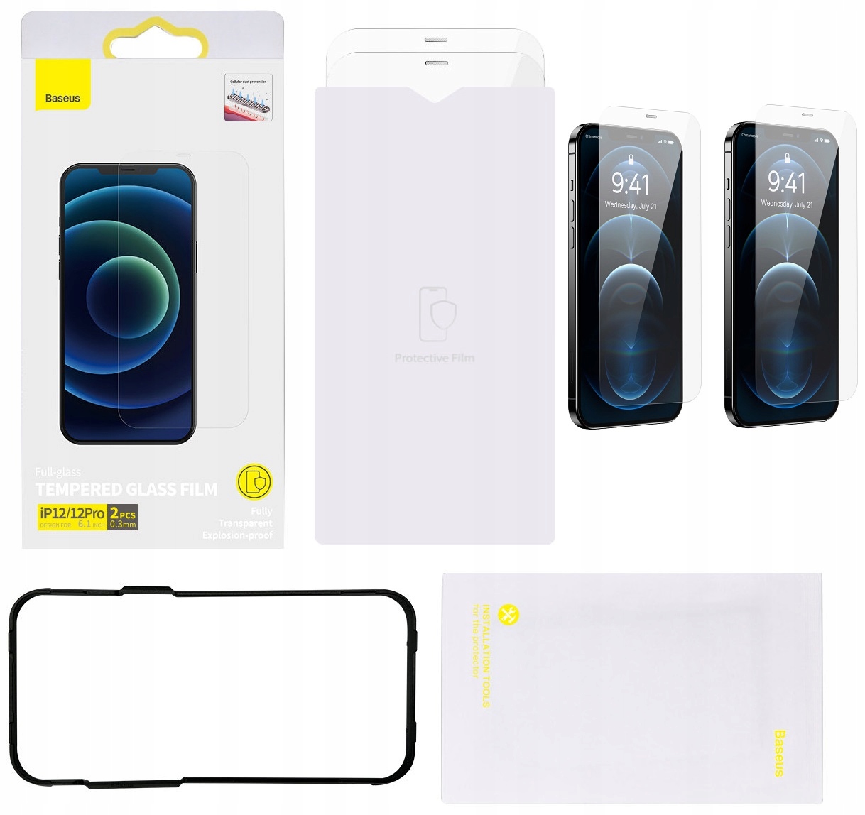 

2x Szkło Hartowane Baseus do iPhone 12 12 Pro