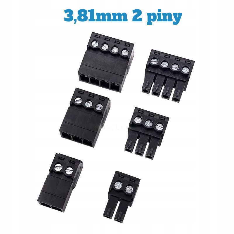 Upínací lišta 3,81 mm 2 piny Černá