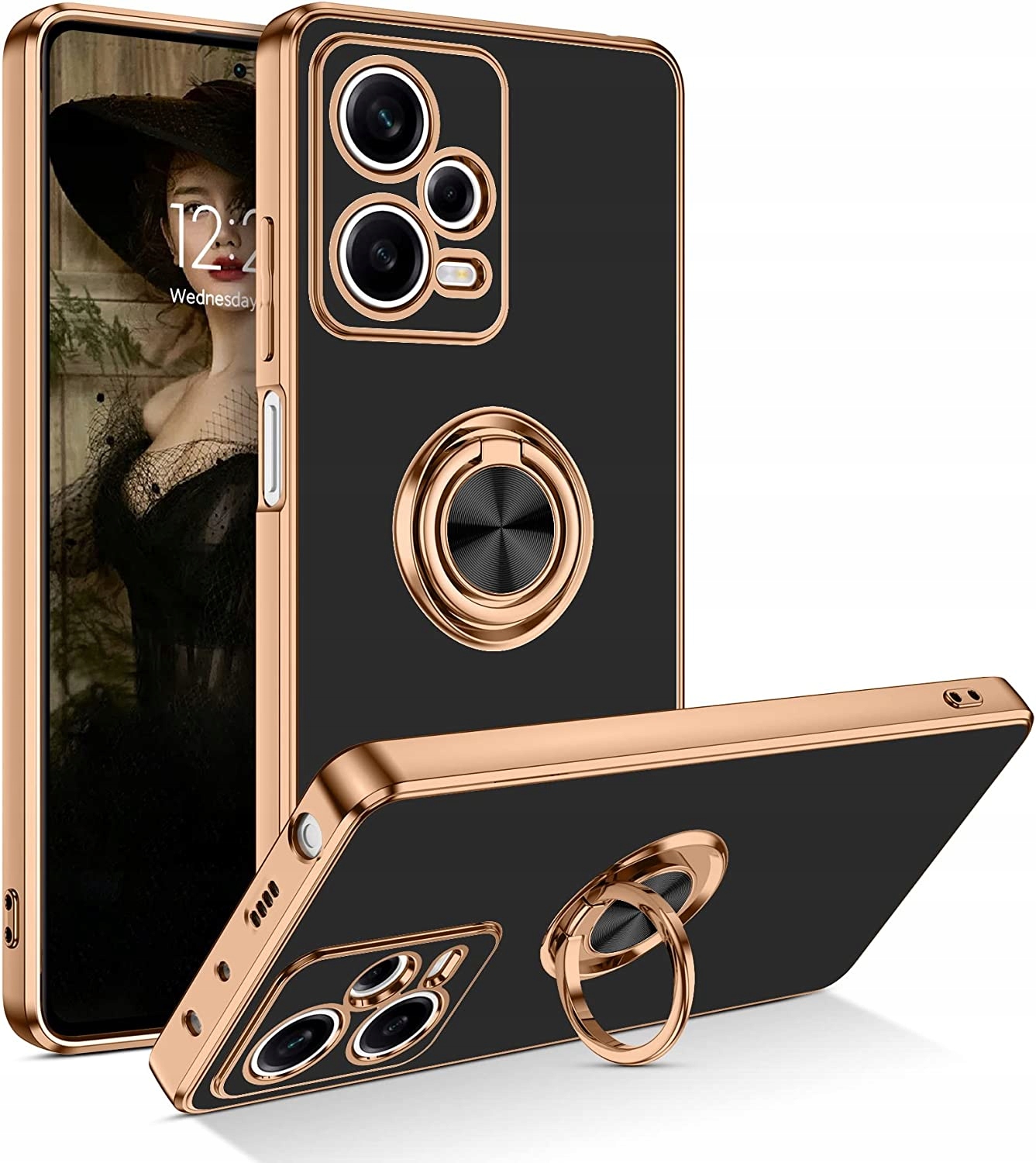 

Etui Plating Ring do Redmi Note 12 Pro 5G Szkło