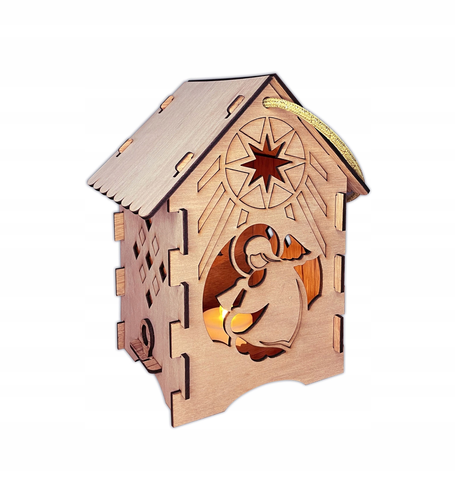 

Lampion adwentowy drewniany