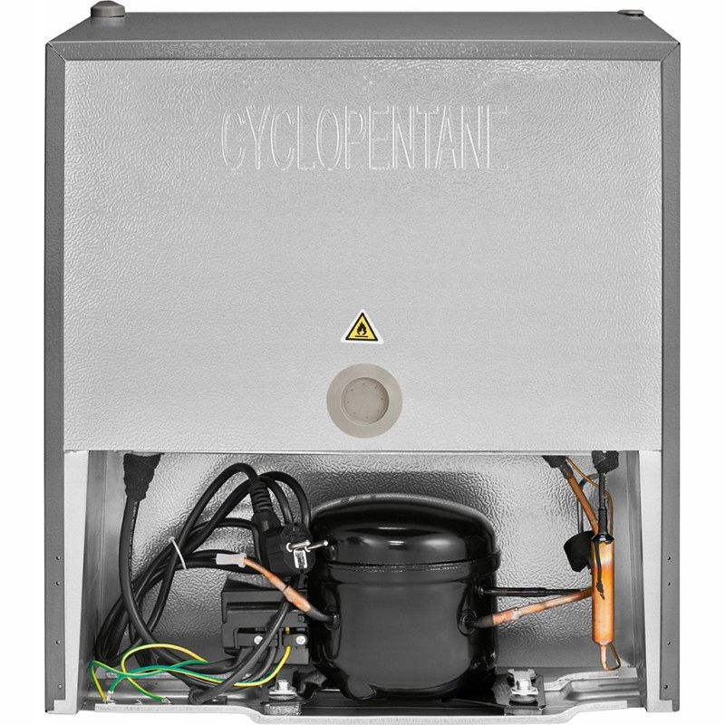 LODÓWKA CHŁODZIARKA ZAMRAŻARKA PODBLATOWA HOTELOWA MINIBAR 45L SREBRNA 50cm Położenie zamrażarki u góry