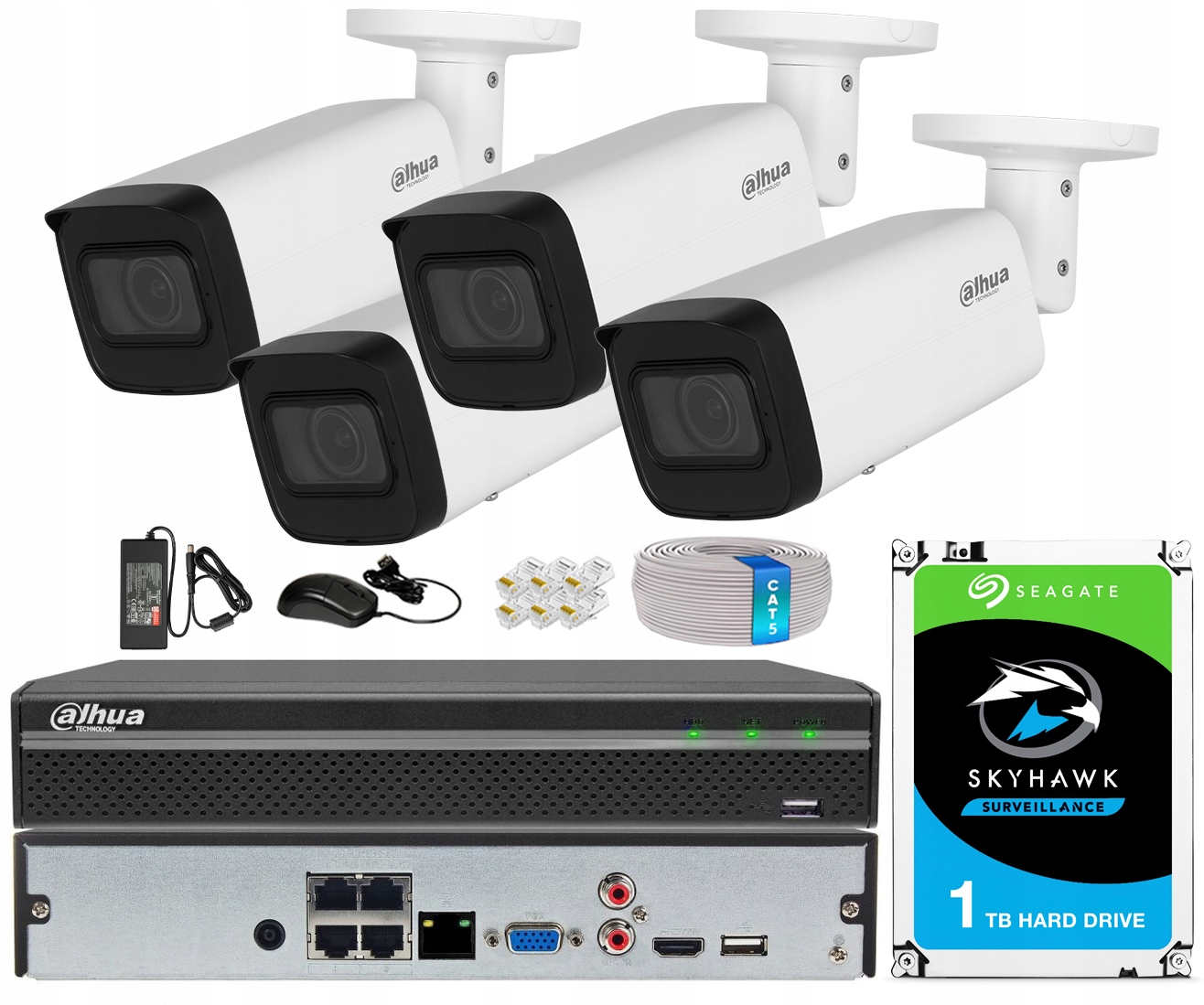 Sada na monitorovanie Dahua 4 kamery 4MPX IPC-HFW2441T-ZS Ir 60 m Wizsense