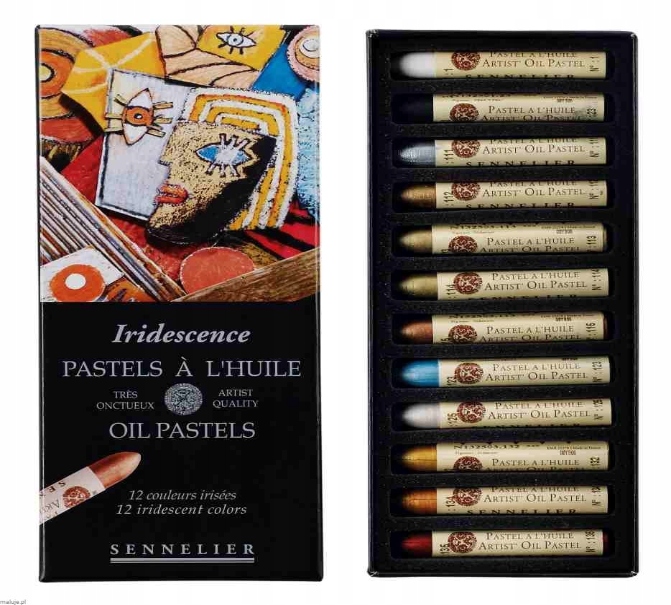 Sada olejových pastelů ,,Iridescent Set" 12 kol., Sennelier