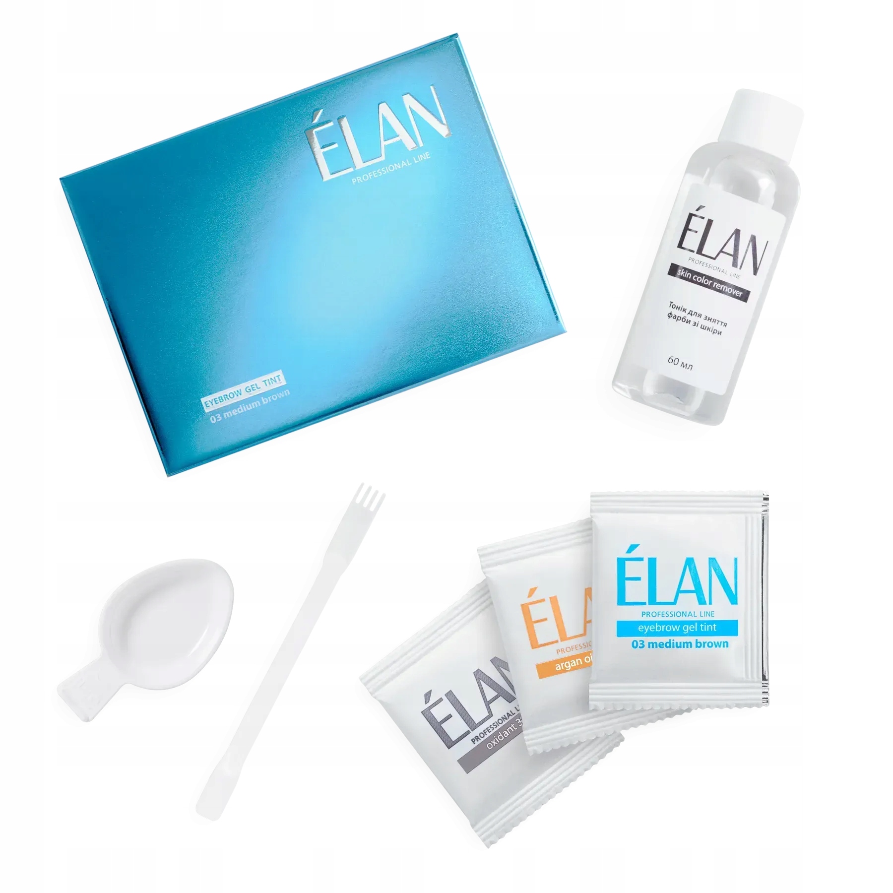 Elan Sada barvy na obočí s oxidantem, 03 Medium Brown
