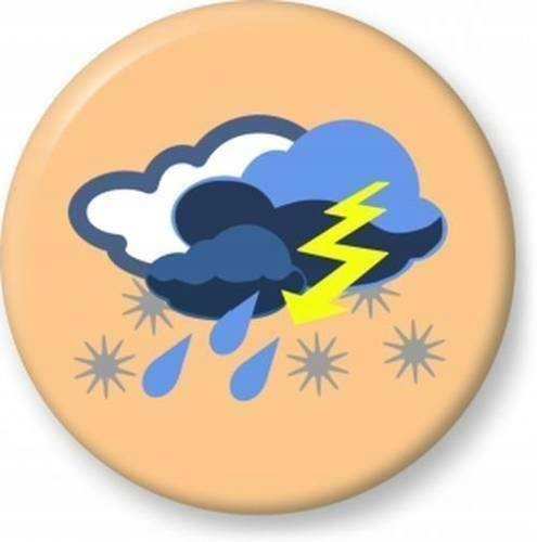 

Przypinka - 37 mm - pioruny chmury śnieg i deszcz