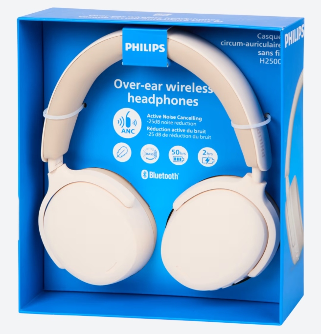 Nauszne słuchawki bezprzewodowe Philips TAH2500BK/10 Bt Anc