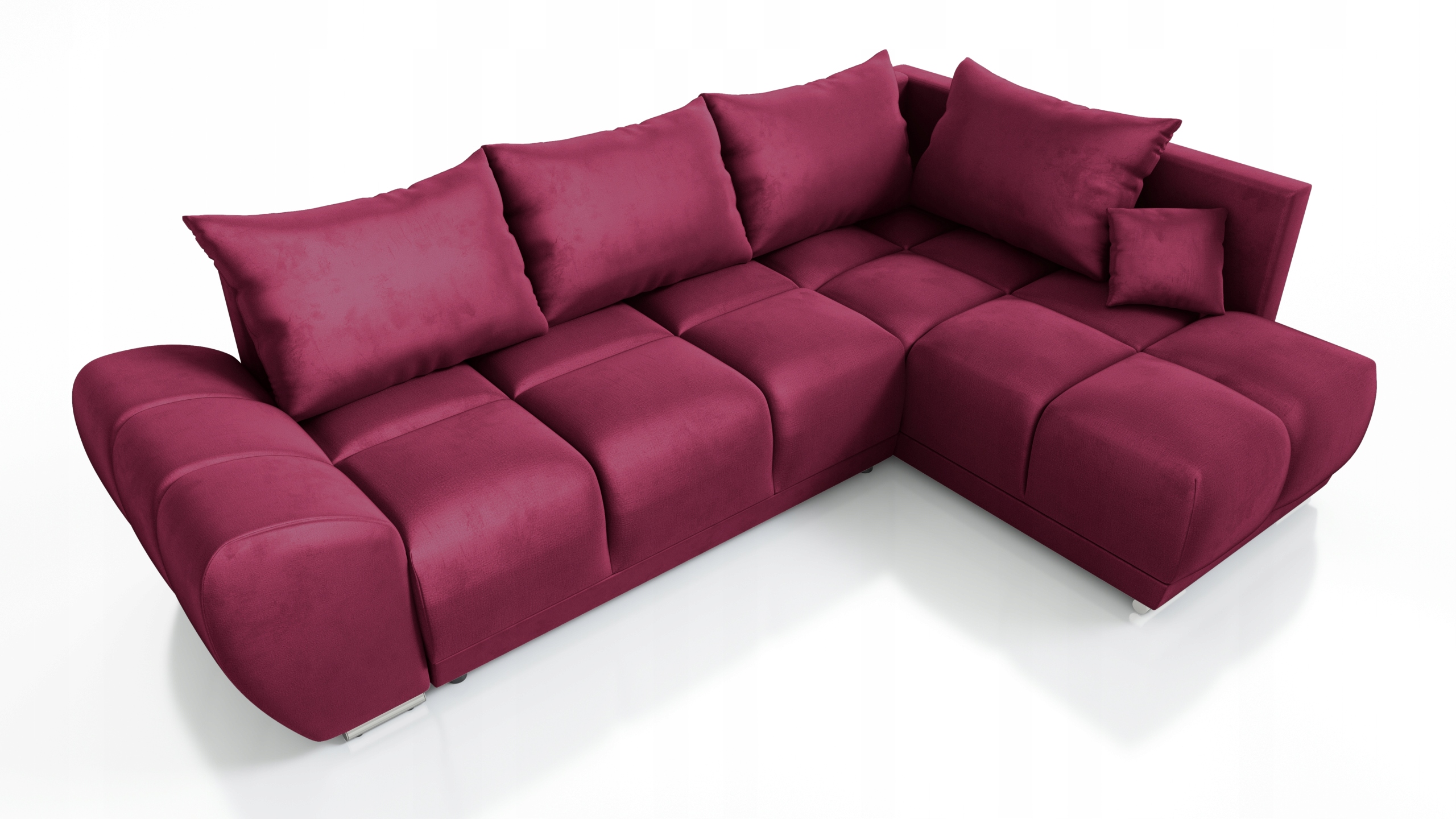 Červený Rohová Sedací Souprava S Rozkládací Funkcí Spaní Forrest Pravá Pružinová Nádoba