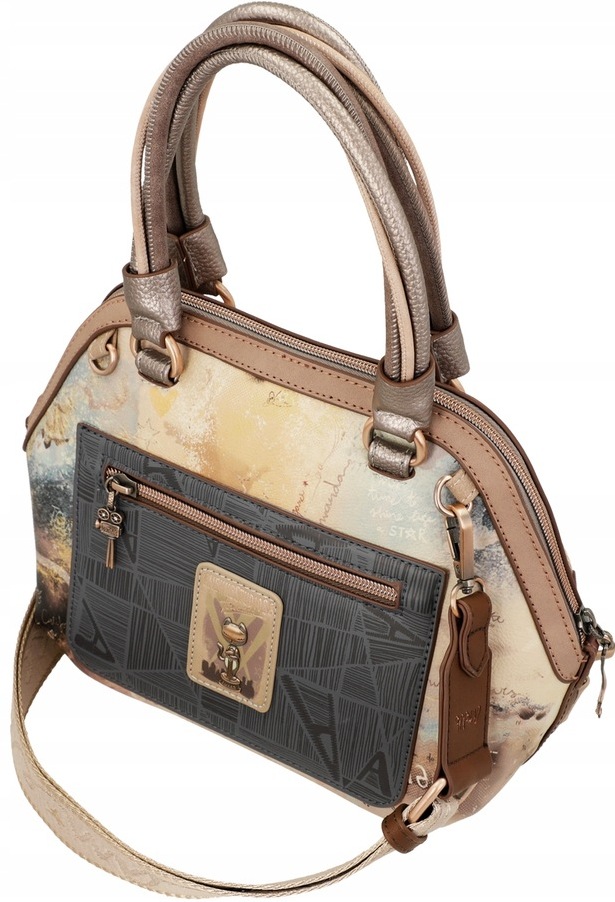 A482 Torebka kuferek Anekke listonoszka z szerokim paskiem Hollywood Styl miejski