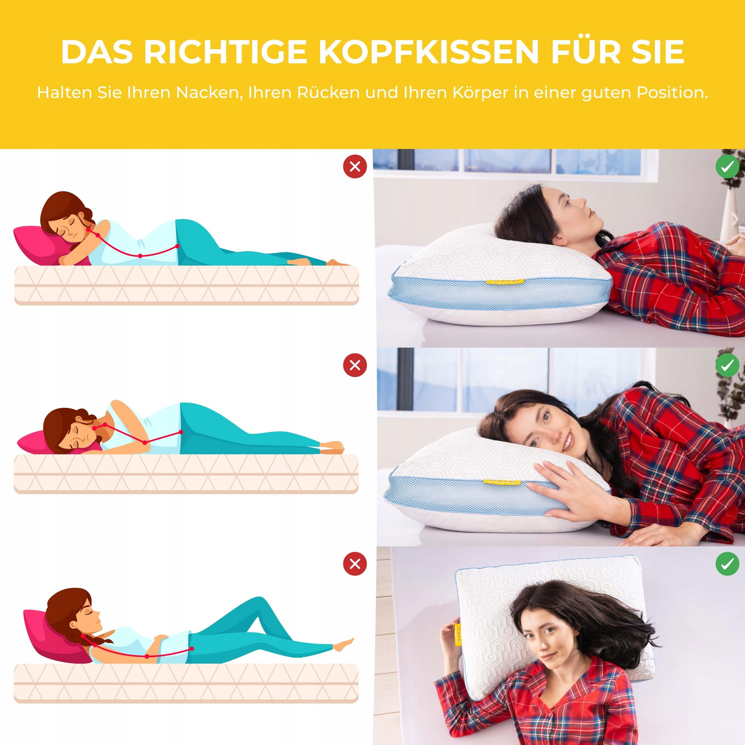 SLEEP COMFY Ergonomiczna Poduszka Ortopedyczna z Pianki Memory — miniatura 7