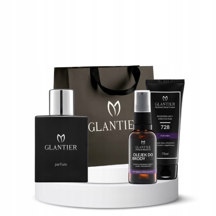 Zestaw Prezentowy 728: Perfumy Premium Olejek krem Torba