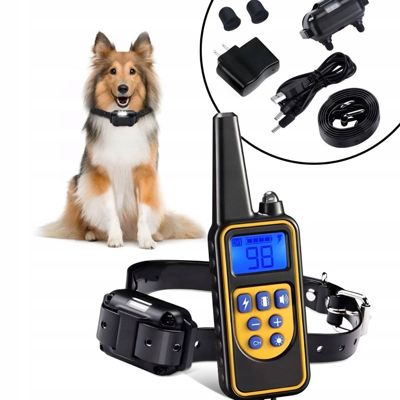 Levně Elektrický Výcvikový Obojek Pro Psa S Dálkovým Ovládáním Led Nastavitelný
