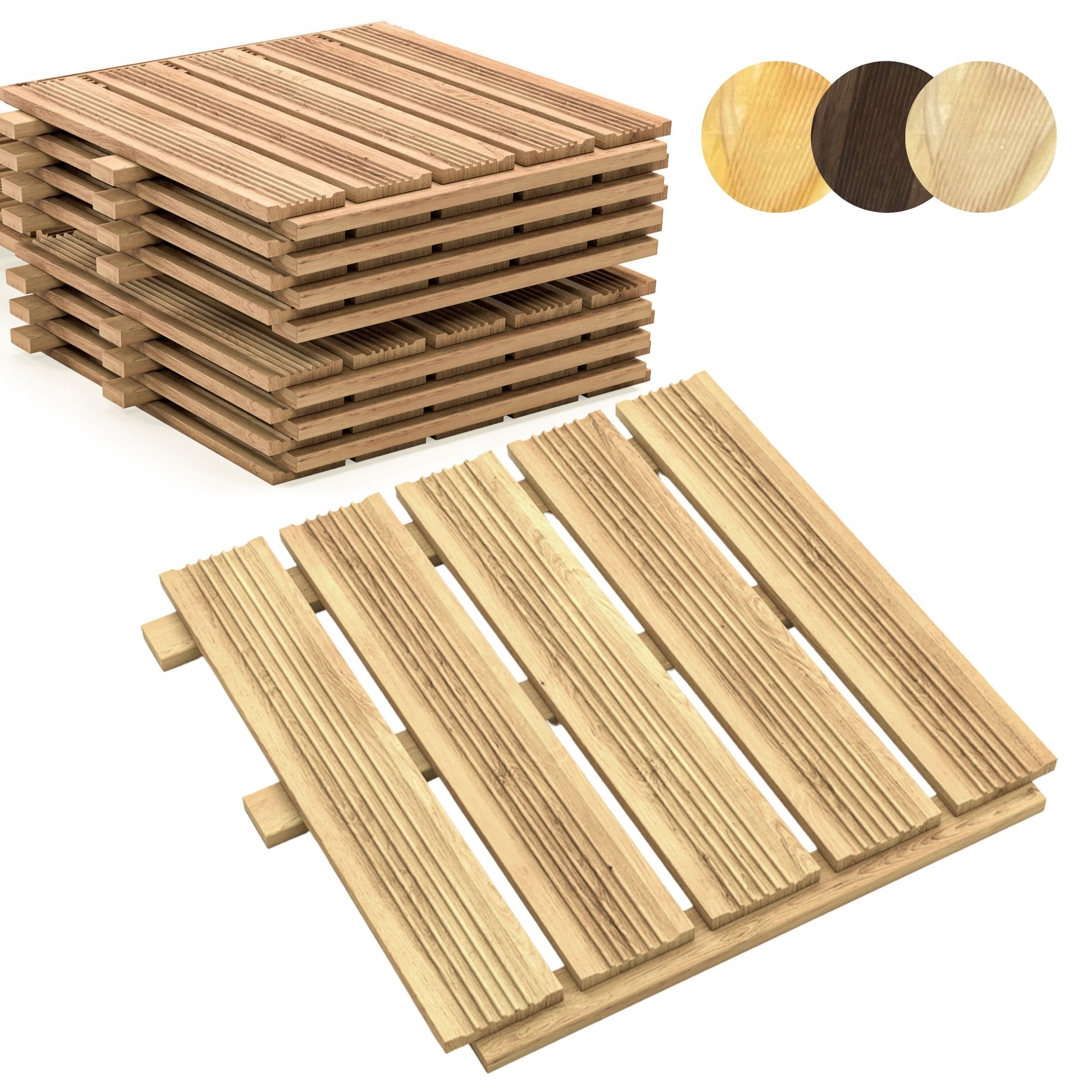 Plošina Dřevěný balkonový panel 50x50 cm, neimpregnovaný 10 ks