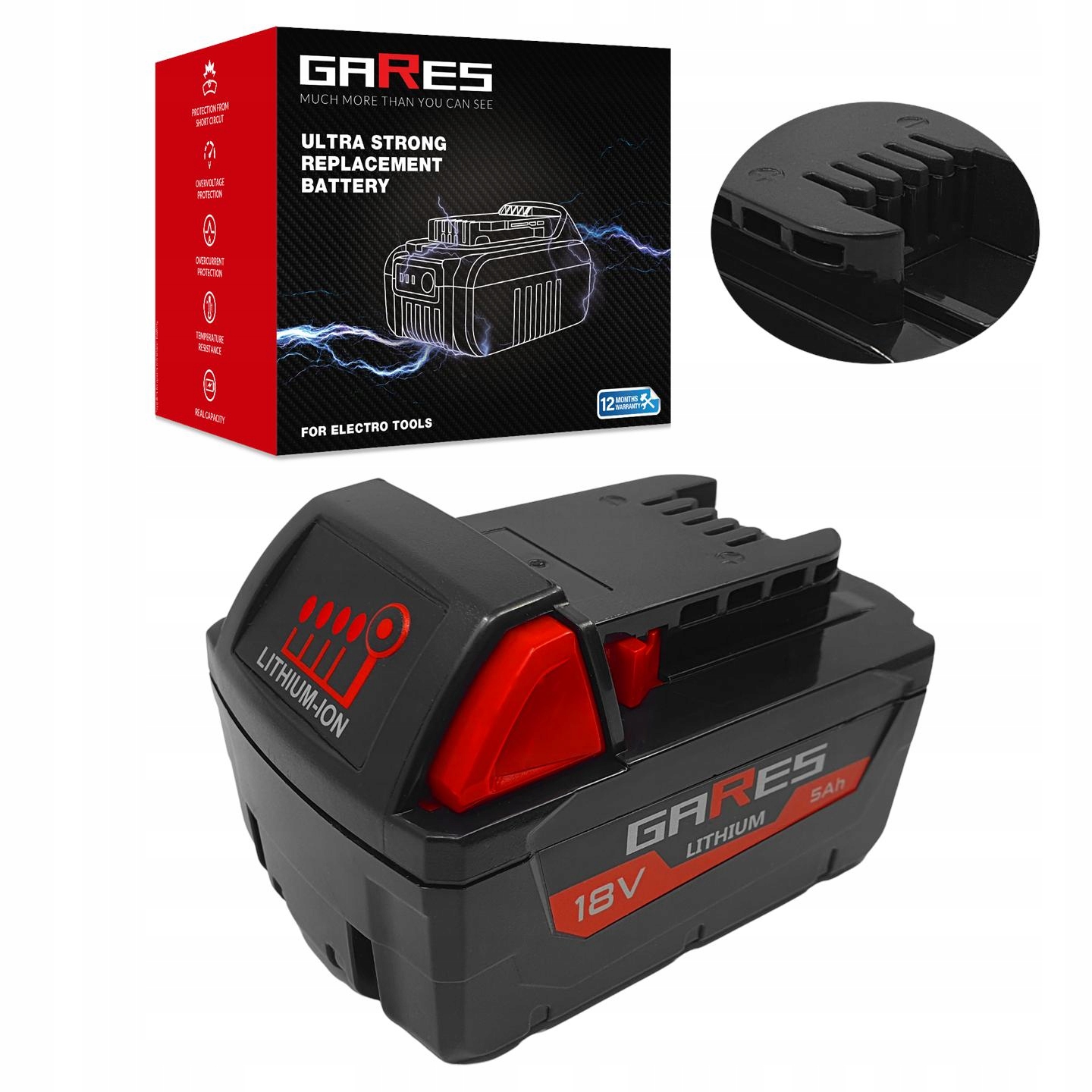 Akumulator Gares do Milwaukee M18 B2 B5 4932430483 49-24-0171-M18 18V 5Ah