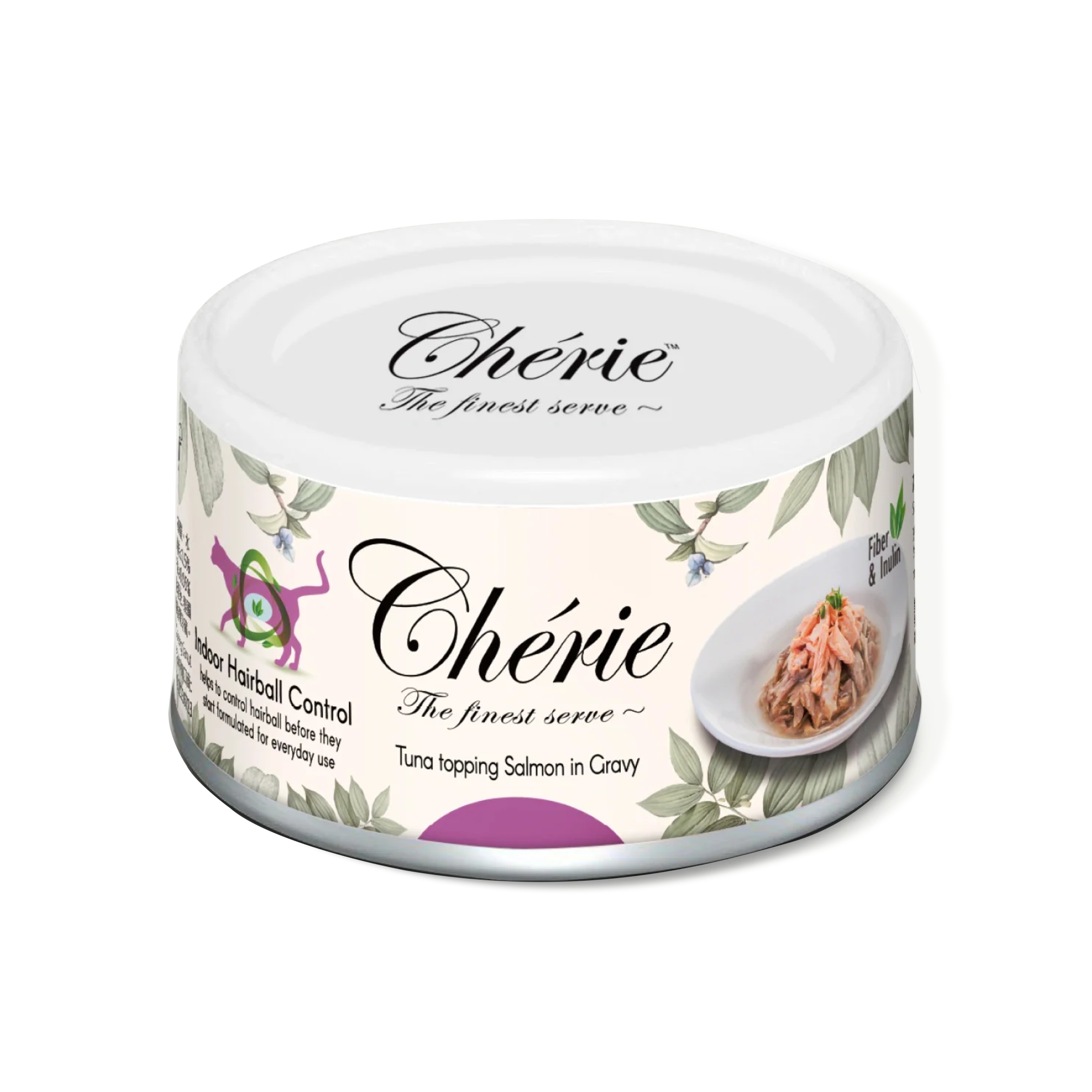 Chérie Premium Mokré krmivo pro kočky Tuňák Losos Hairball ovládání 12x80g