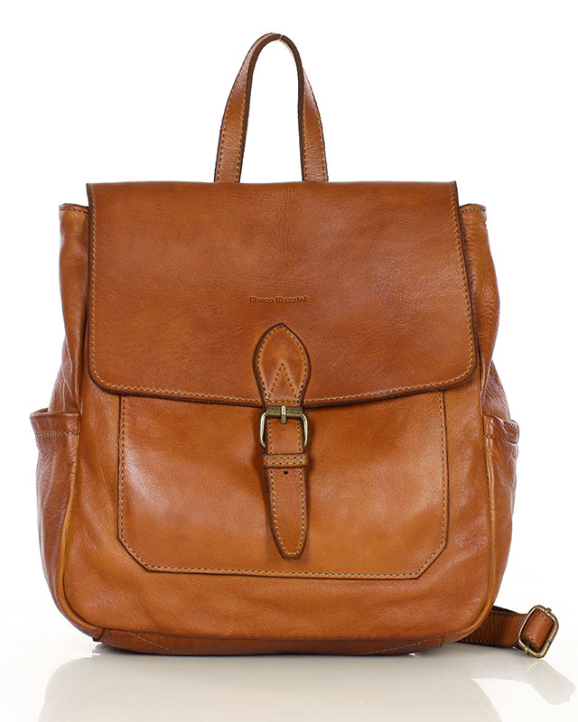 Skórzany plecak damski z klapką Marco Mazzini