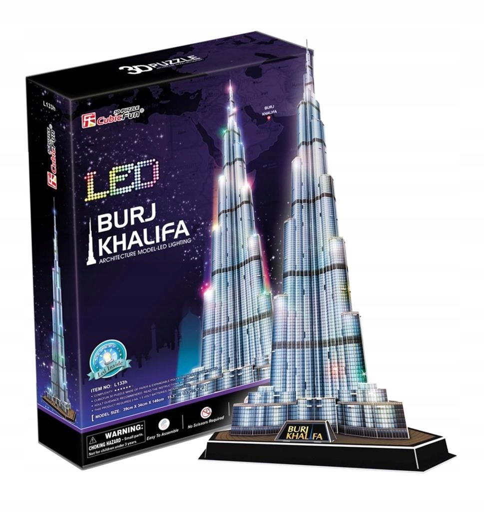 Puzzle 3D Burj Khalifa Led, Cubic Fun
