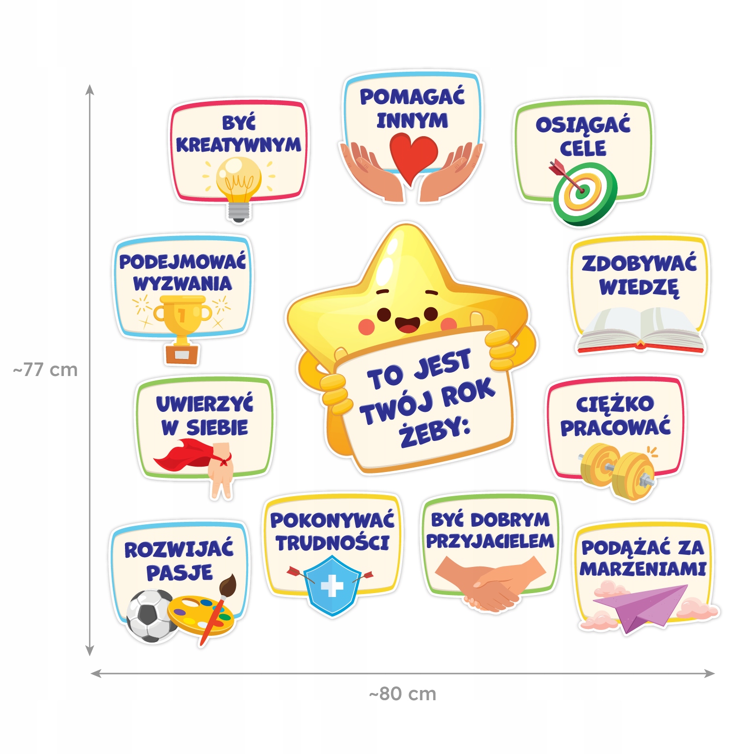 DEKORACJA SZKOLNA OZDOBA NA DRZWI - TO JEST TWÓJ ROK ŻEBY... (jednostronna) EAN (GTIN) 5905080747584
