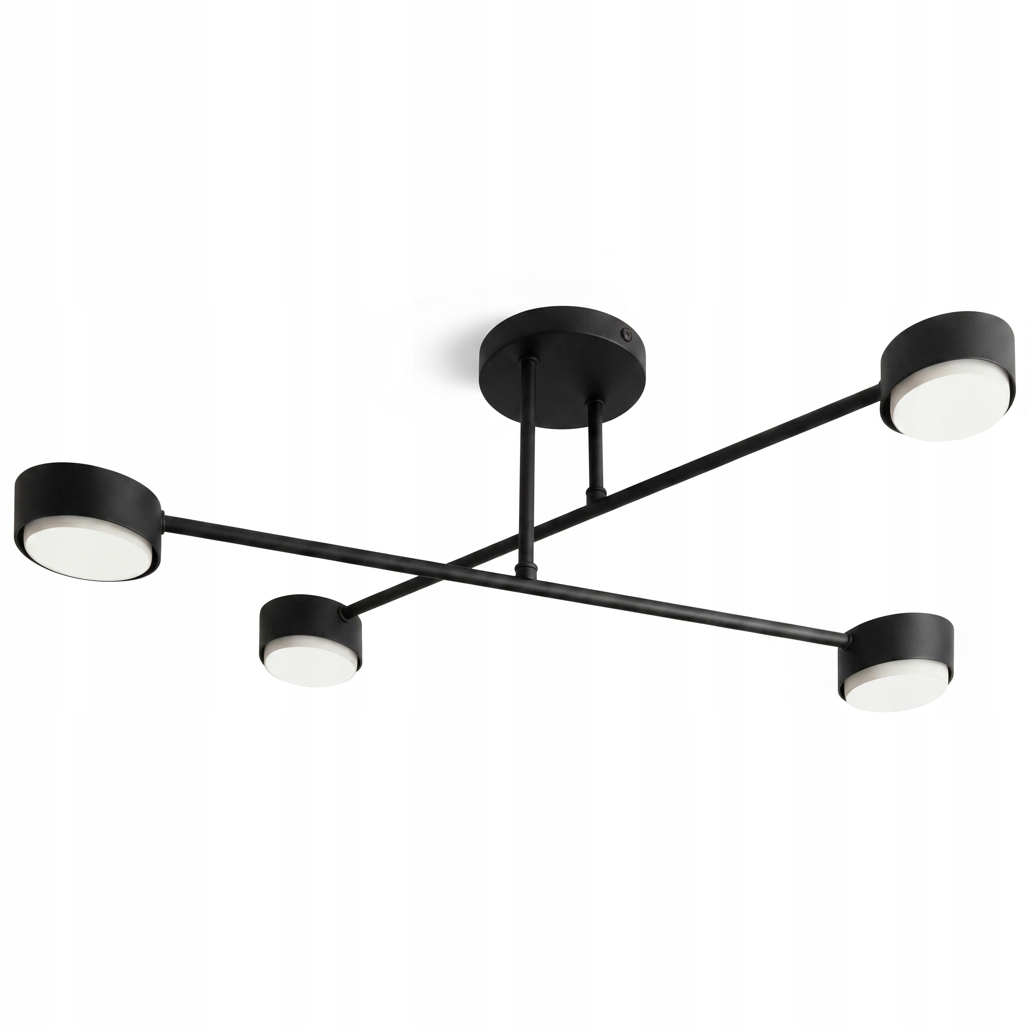 Nowoczesna Lampa Sufitowa Plafon Żyrandol Spot Czarny Matowy 4x Gx53 Led