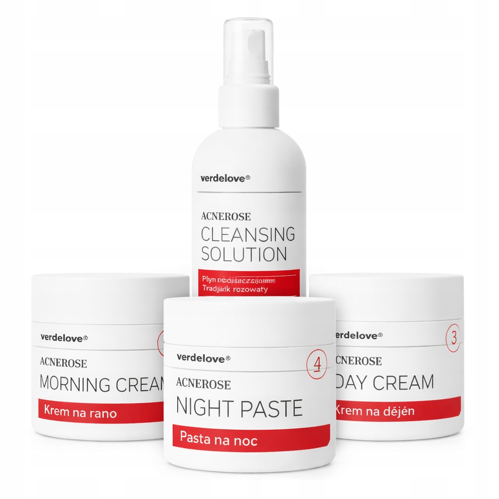 Acnerose Zestaw na Trądzik Różowaty Kompleksowa Kuracja 4szt Kremy i Płyn