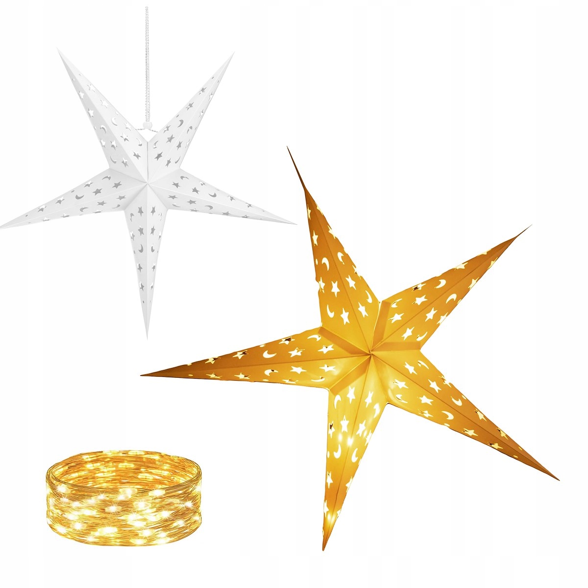 

Gwiazda Papierowa Dekoracyjna Lampka 10LED Witraż