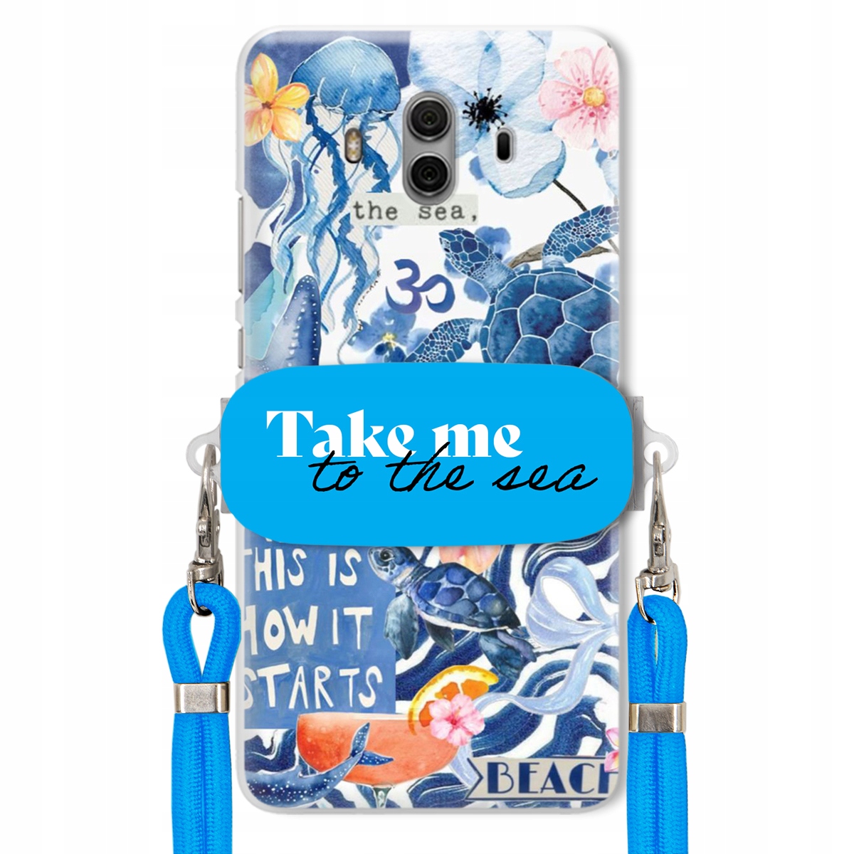 Puzdro pre Huawei Mate 10 Premium Vodítko Modrá Držiak Take Me To The Sea